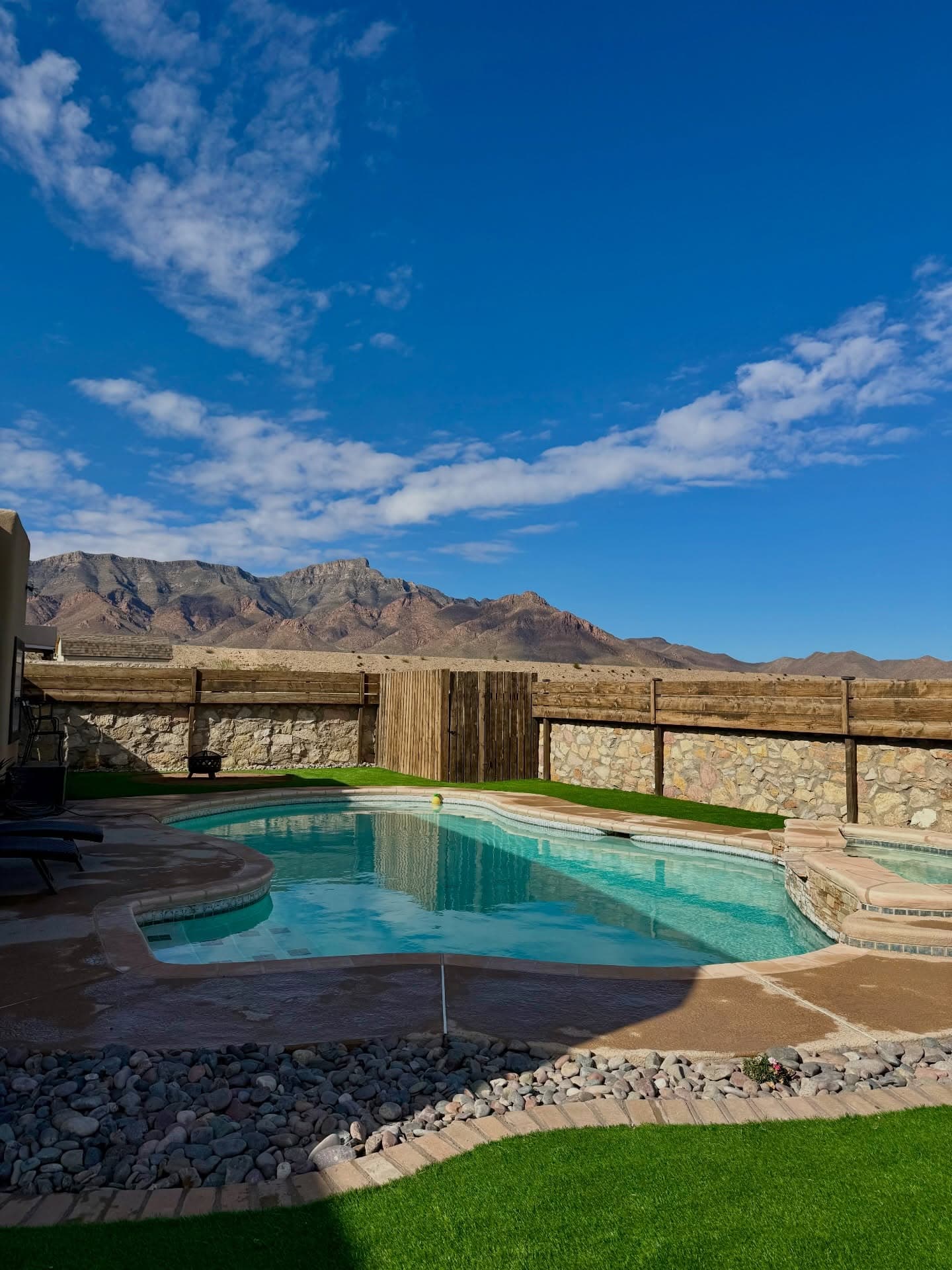 Mountain view backyard turf